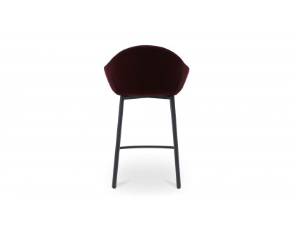 Moe's Emily Modern Counter Stool - Wine Velvet