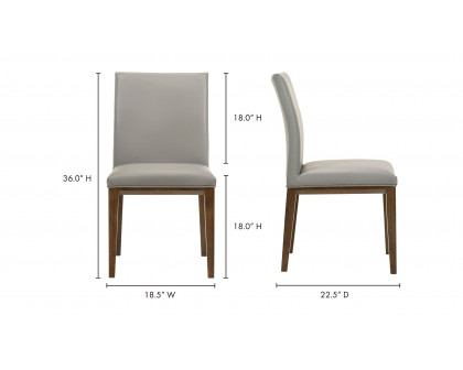 Moe's Frankie Modern Dining Chair Set of 2 - Gray