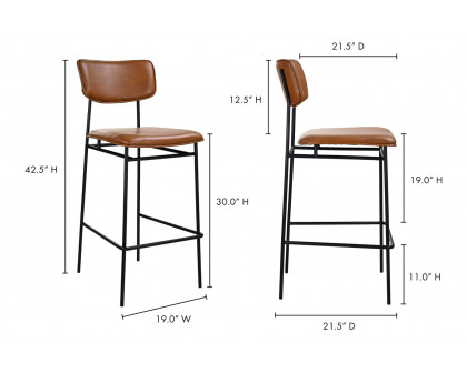 Moe's Sailor Bar Stool - Brown