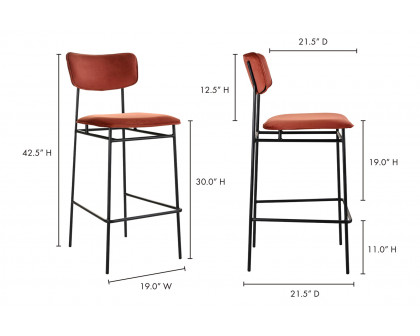 Moe's Sailor Bar Stool - Amber