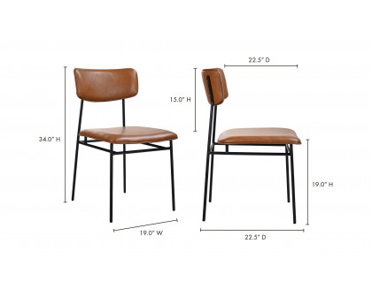 Moe's Sailor Modern Dining Chair Set of 2 - Brown