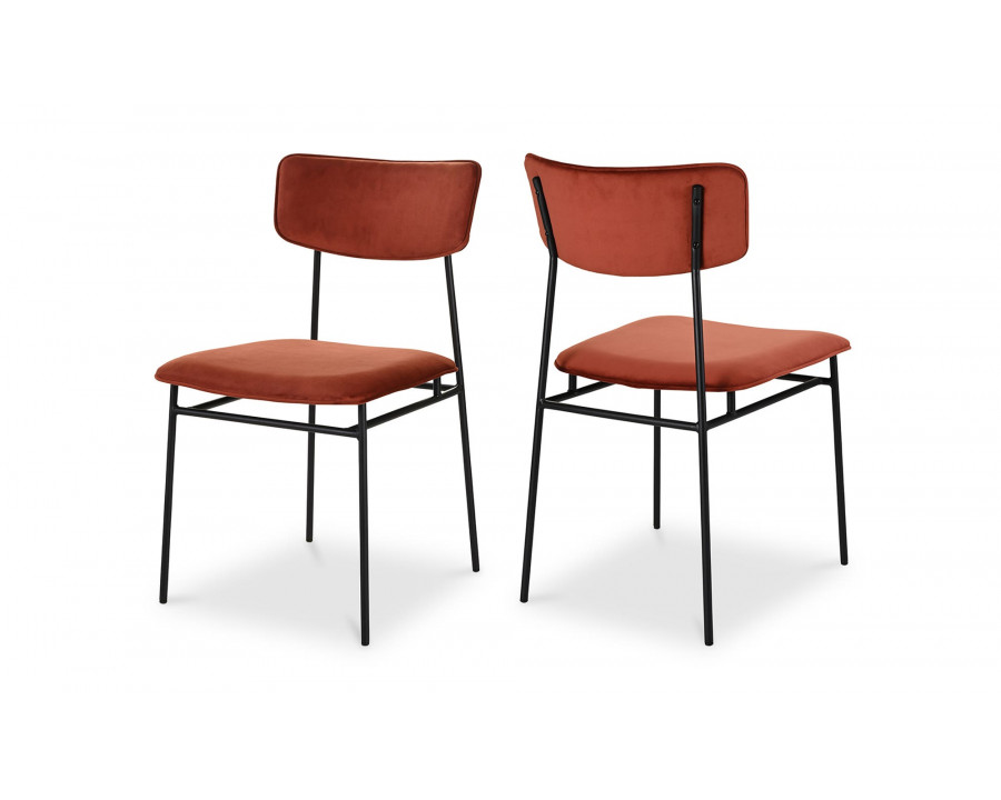 Moe's Sailor Modern Dining Chair Set of 2 - Dark Amber