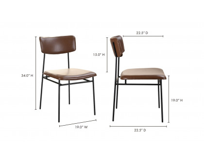 Moe's Sailor Modern Dining Chair Set of 2 - Dark Brown