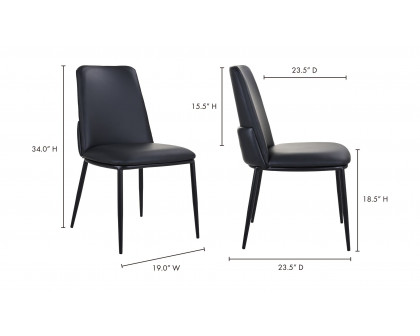 Moe's Douglas Contemporary Dining Chair Set of 2 - Black