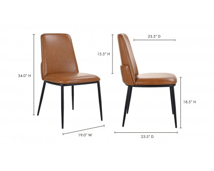 Moe's Douglas Contemporary Dining Chair Set of 2 - Brown