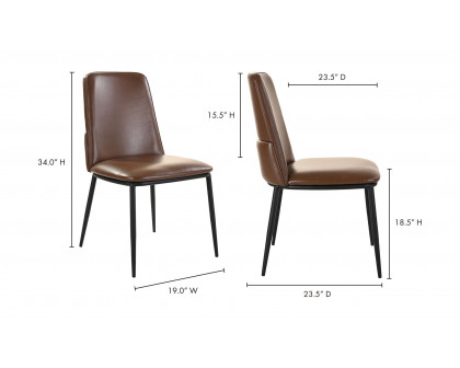 Moe's Douglas Contemporary Dining Chair Set of 2 - Dark Brown