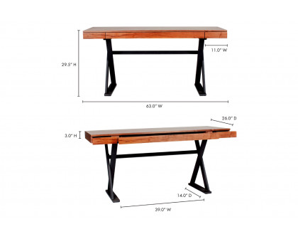 Moe's Reale Desk - Brown