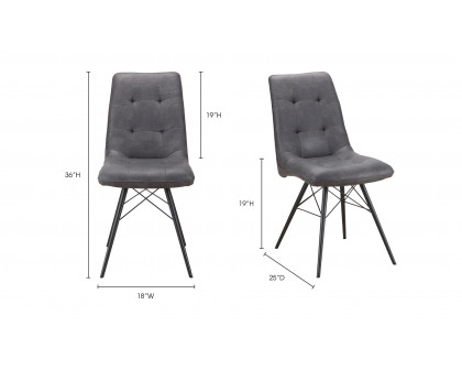 Moe's - Morrison Industrial Side Chair Set of 2 in Gray