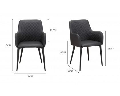 Moe's Cantata Contemporary Dining Chair Set of 2 - Black