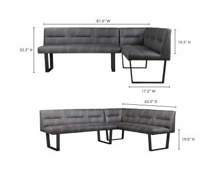 Moe's - Hanlon Corner Bench in Gray