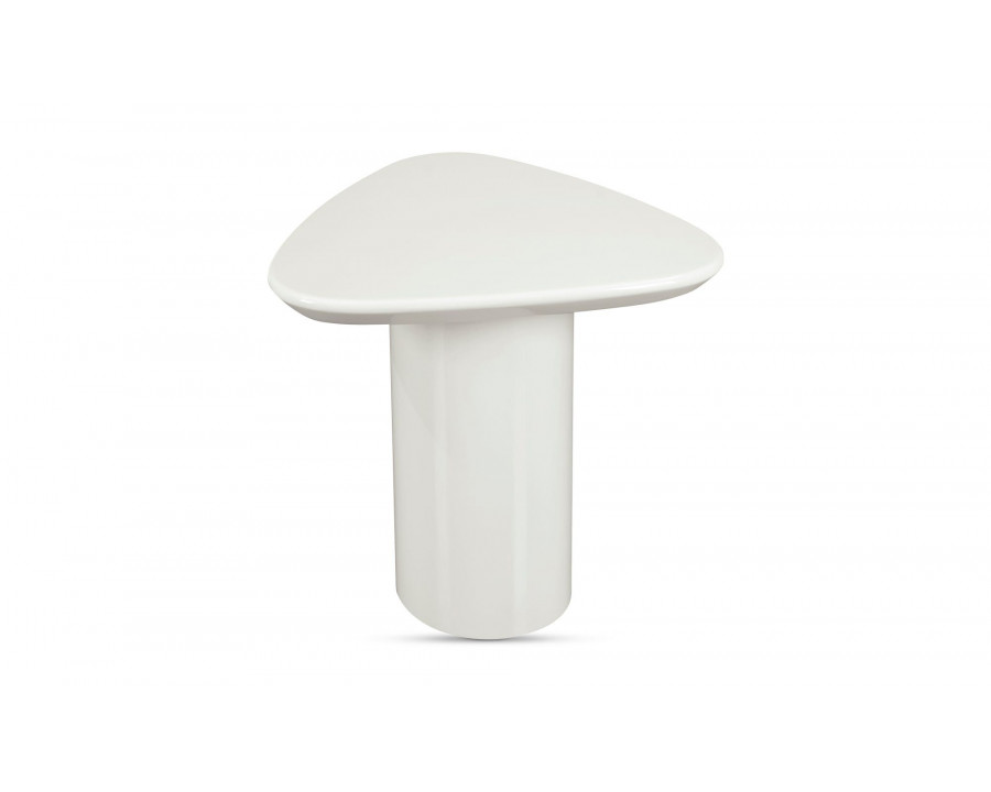 Moe's Eden Modern Triangular Accent Table - Ivory White Lacquer