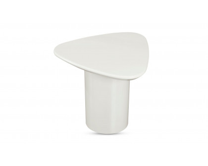 Moe's Eden Modern Triangular Accent Table - Ivory White Lacquer