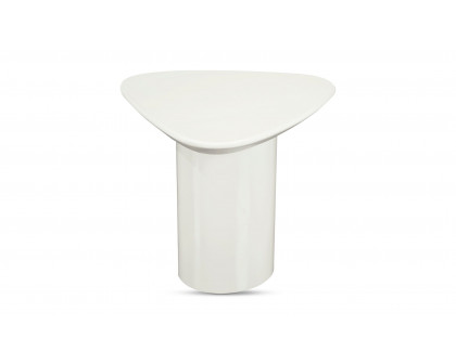 Moe's Eden Modern Triangular Accent Table - Ivory White Lacquer