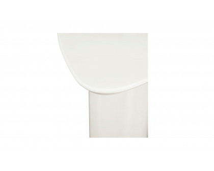 Moe's Eden Modern Triangular Accent Table - Ivory White Lacquer