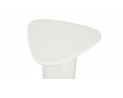 Moe's Eden Modern Triangular Accent Table - Ivory White Lacquer