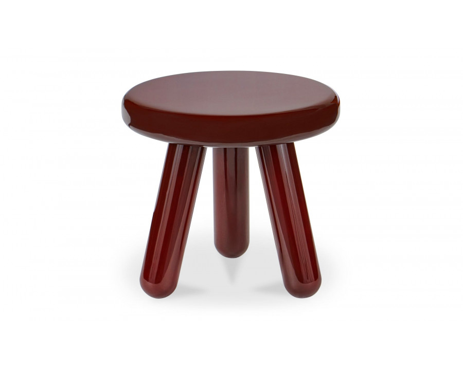 Moe's Joy Contemporary Accent Table - Deep Red Lacquer