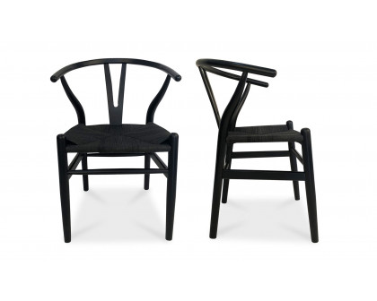 Moe's Ventana Scandinavian Dining Chair Set of 2 - Black