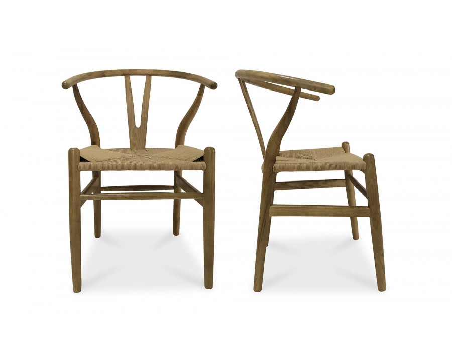 Moe's Ventana Scandinavian Dining Chair Set of 2 - Natural