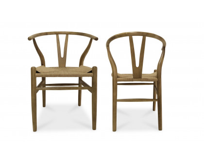 Moe's Ventana Scandinavian Dining Chair Set of 2 - Natural