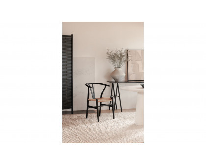 Moe's Ventana Scandinavian Dining Chair Set of 2 - Black and Natural