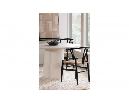 Moe's Ventana Scandinavian Dining Chair Set of 2 - Black and Natural