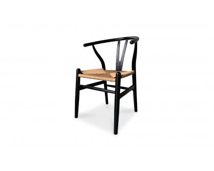 Moe's Ventana Scandinavian Dining Chair Set of 2 - Black and Natural