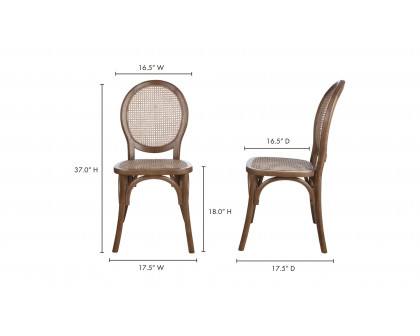 Moe's - Rivalto Scandinavian Dining Chair Set of 2 in Brown