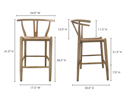 Moe's Ventana Bar Stool - Natural