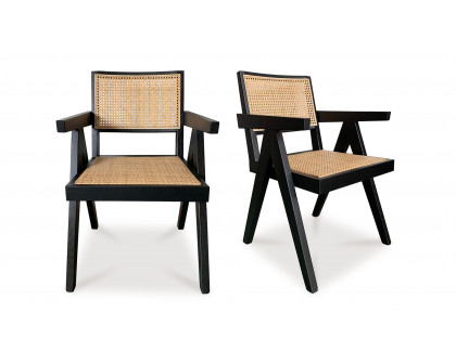 Moe's Takashi Mid-Century Modern Chair Set of 2 - Black