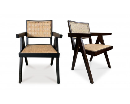 Moe's Takashi Mid-Century Modern Chair Set of 2 - Dark Brown