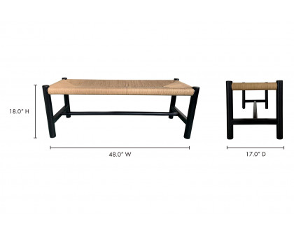 Moe's Hawthorn Bench - Black, Small