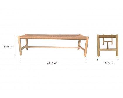 Moe's Hawthorn Bench - Natural, Small