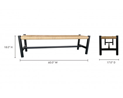 Moe's Hawthorn Bench - Black, Large