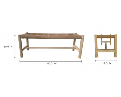 Moe's Hawthorn Bench - Natural, Large