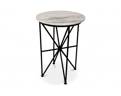 Moe's - Quadrant Marble Accent Table in White