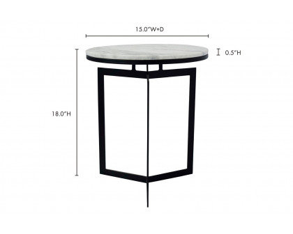 Moe's Taryn Accent Table - White, Small