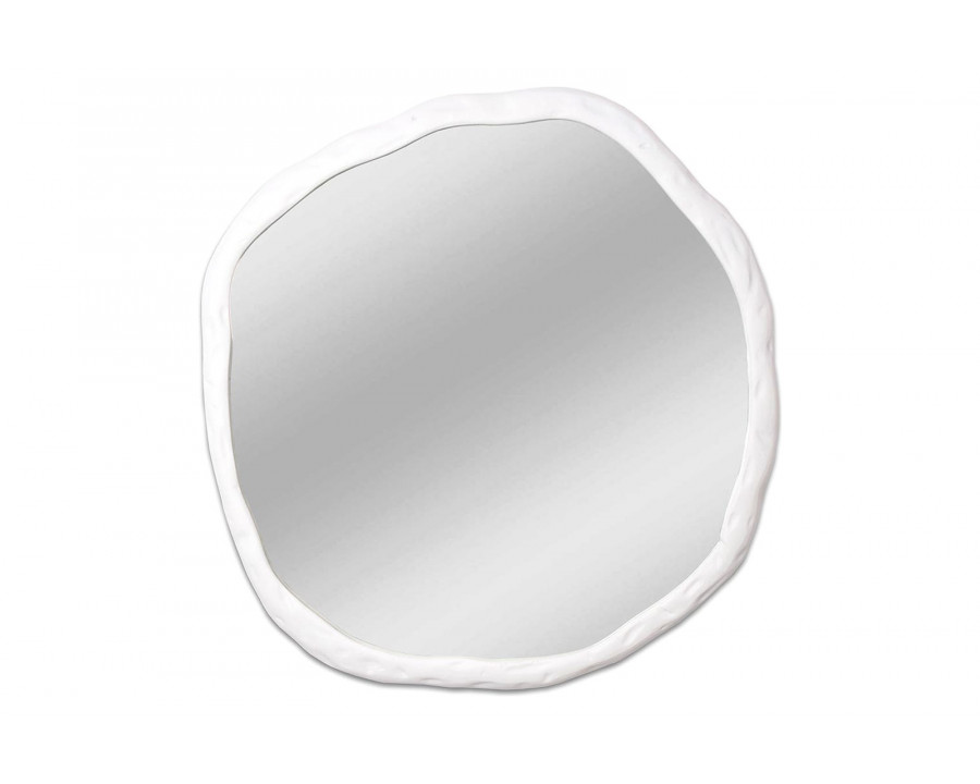 Moe's Foundry Round Mirror - White, Large