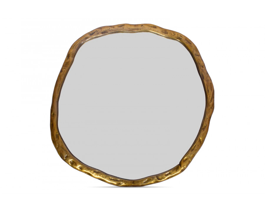 Moe's Foundry Round Mirror - Gold, Large