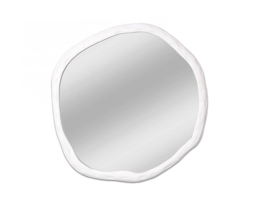 Moe's Foundry Round Mirror - White, Small