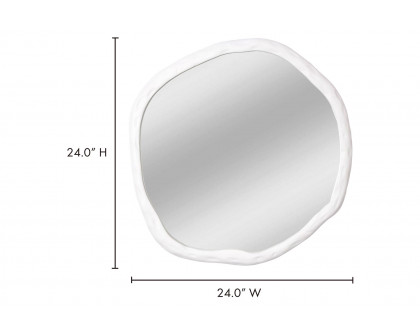 Moe's Foundry Round Mirror - White, Small