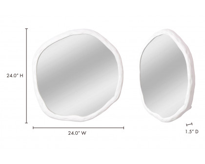 Moe's Foundry Round Mirror - White, Small