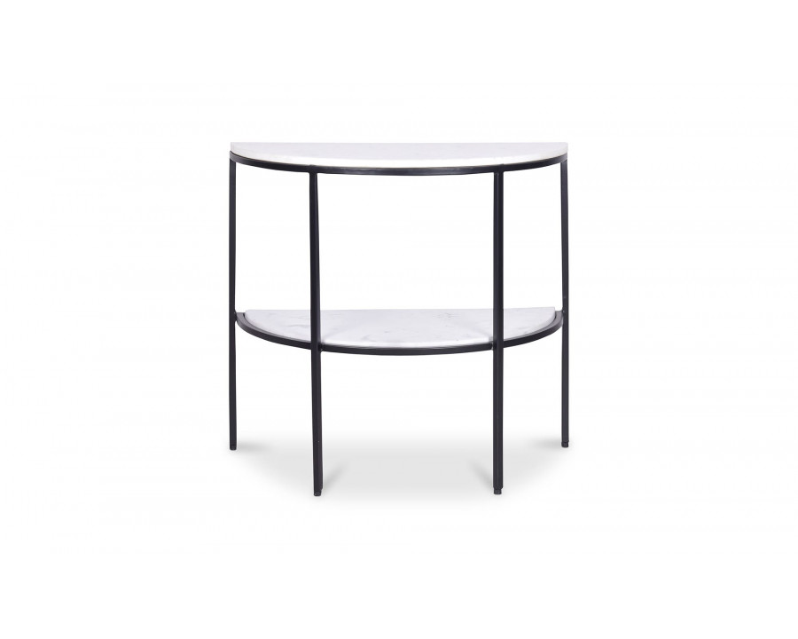 Moe's - Lazlo Art Deco Demi-Lune Side Table in White