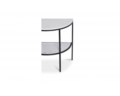 Moe's - Lazlo Art Deco Demi-Lune Side Table in White