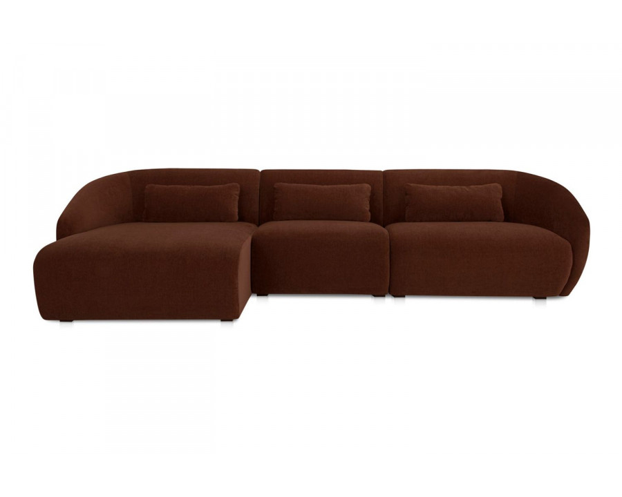 Moe's Amelia Lounge Contemporary Modular Sectional - Chestnut, Left Facing