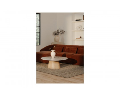 Moe's Amelia Lounge Contemporary Modular Sectional - Chestnut, Left Facing