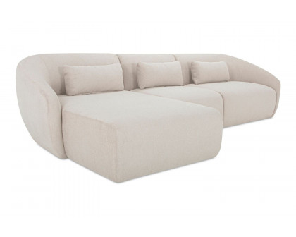 Moe's Amelia Lounge Contemporary Modular Sectional - Warm White, Left Facing