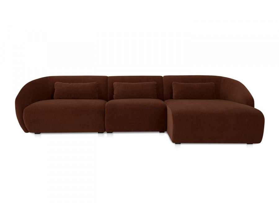 Moe's Amelia Lounge Contemporary Modular Sectional - Chestnut, Right Facing