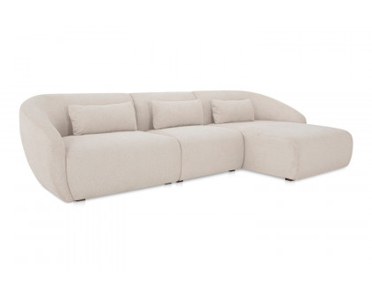 Moe's Amelia Lounge Contemporary Modular Sectional - Warm White, Right Facing