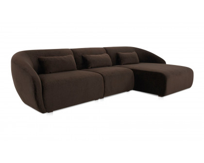 Moe's Amelia Lounge Contemporary Modular Sectional - Espresso, Right Facing