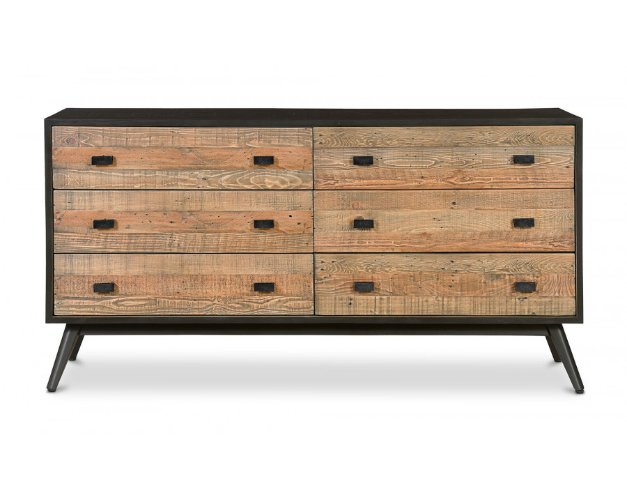 Moe's - Nova Rustic 6 Drawers Dresser in Black